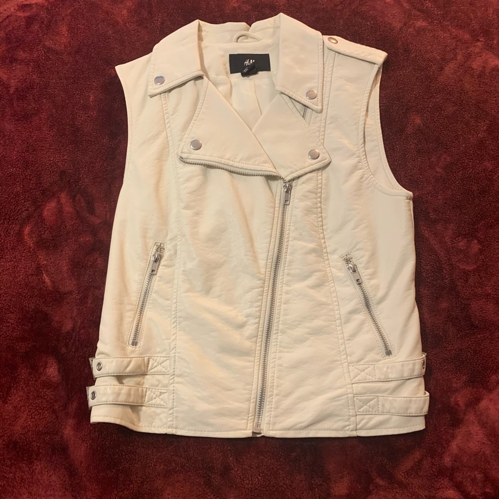 H&M White Faux Leather Vest - 4
